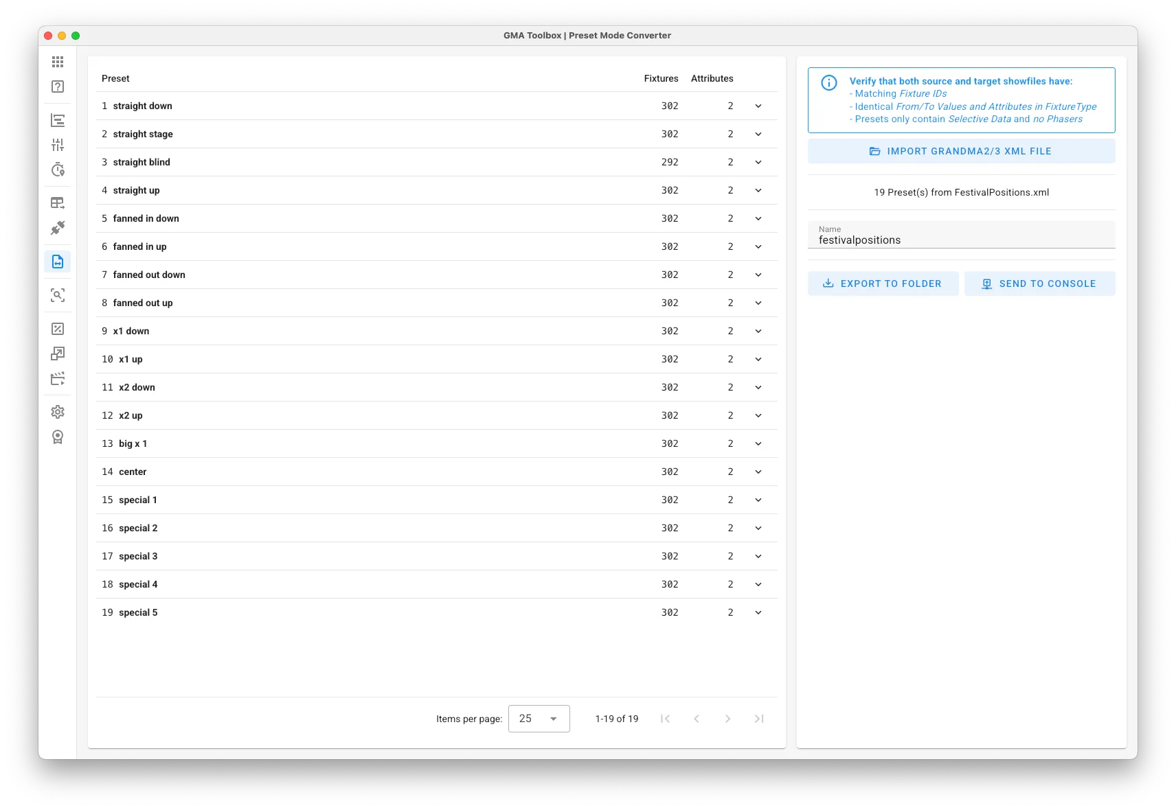 Preset Mode Converter - Screenshot