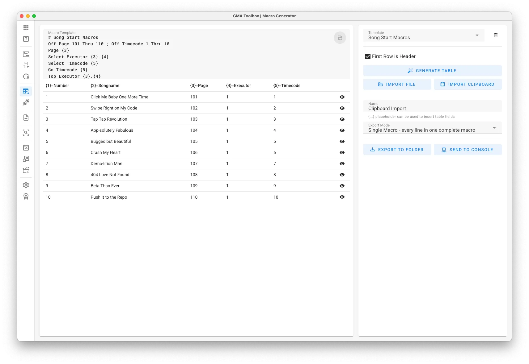 Macro Generator - Screenshot