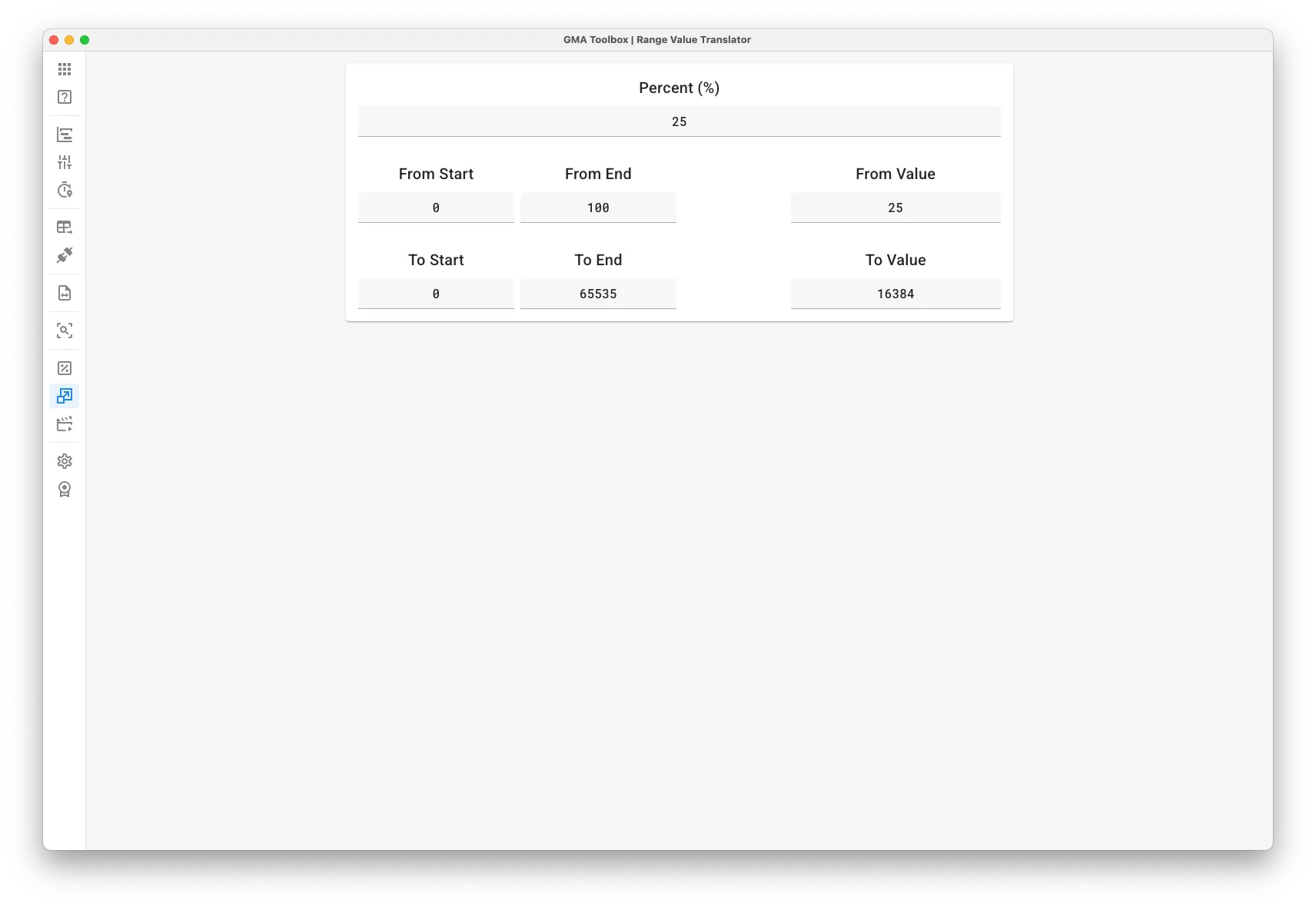 Range Value Translator - Screenshot