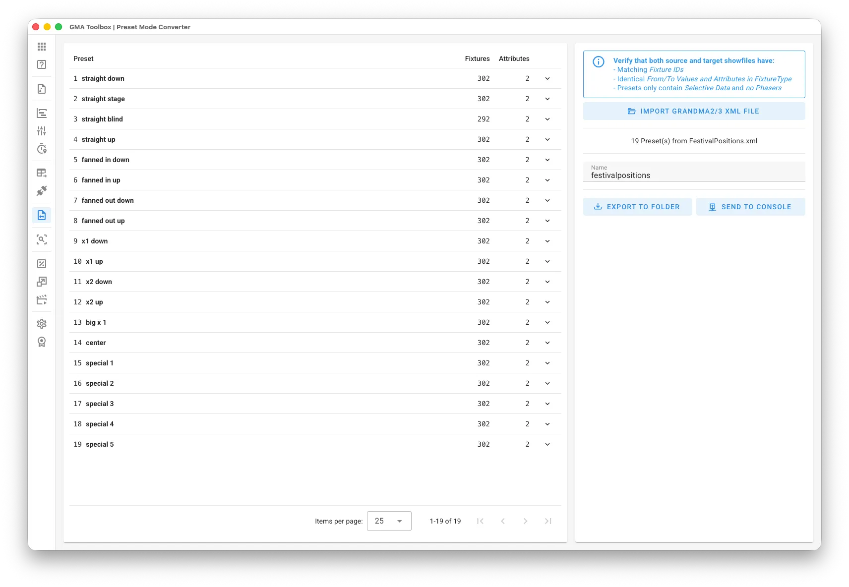 Preset Mode Converter - Screenshot